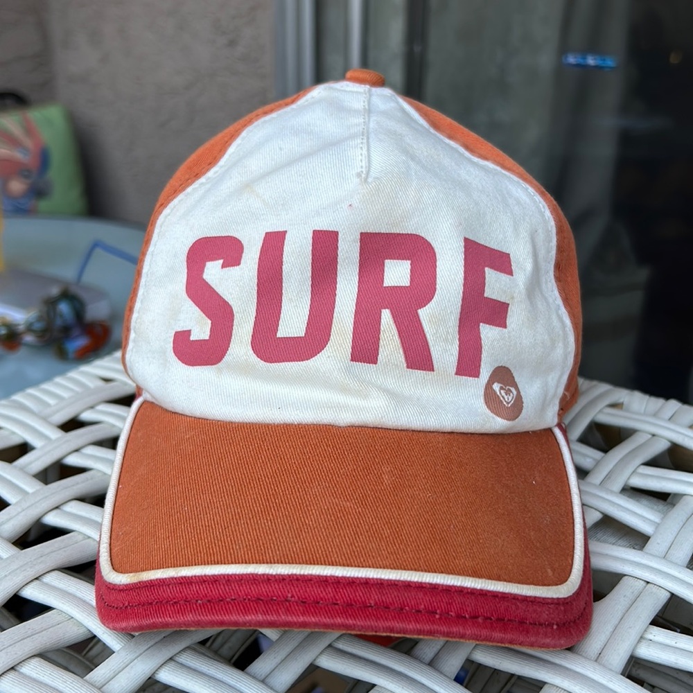 Orange and White Roxy SURF Hat